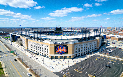 纽约大都会体育场外部全景照片